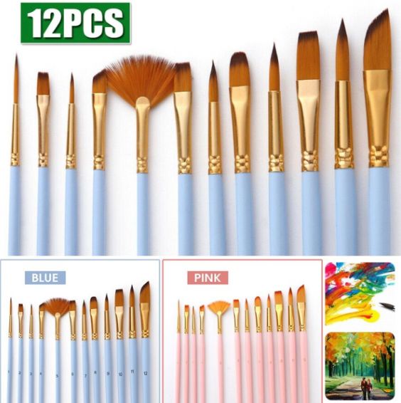 【12支裝】 尼龍毛畫筆套裝