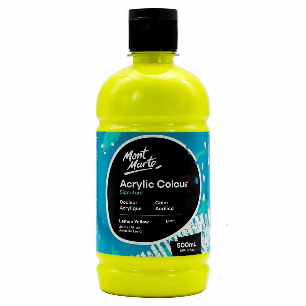 蒙瑪特 - 塑膠彩（丙烯）顏料瓶裝 500ml 檸檬黃