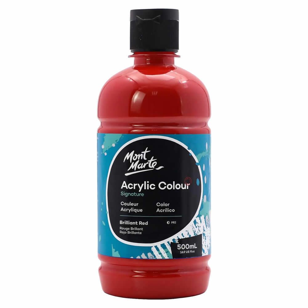 蒙瑪特 - 塑膠彩（丙烯）顏料瓶裝 500ml 大紅