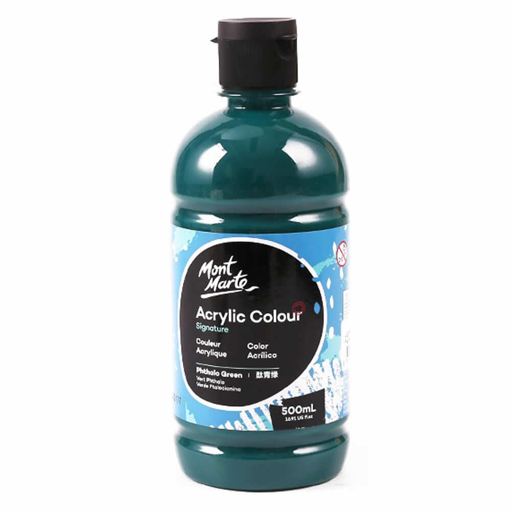 蒙瑪特 - 塑膠彩（丙烯）顏料瓶裝 500ml 酞青綠