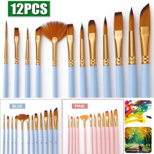 【12支裝】 尼龍毛畫筆套裝