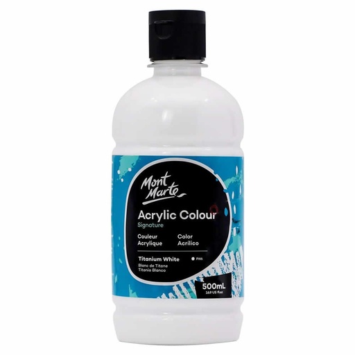 蒙瑪特 - 塑膠彩（丙烯）顏料瓶裝 500ml 鈦白