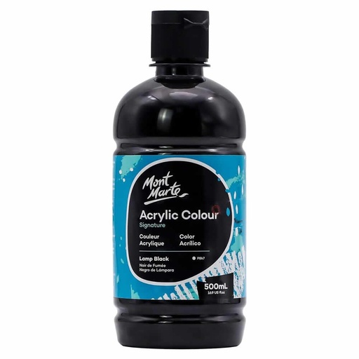 蒙瑪特 - 塑膠彩（丙烯）顏料瓶裝 500ml 煤黑